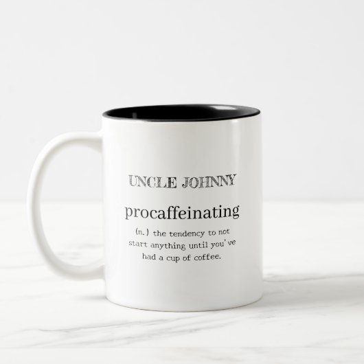 Gepersonaliseerde Procaffeinating Tweekleurige Koffiemok (Links)