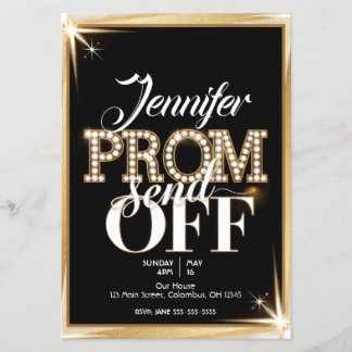 Gepersonaliseerde PROM SEND-OFF Elegant Zwart en G Flyer
