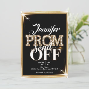 Gepersonaliseerde PROM SEND-OFF Elegant Zwart en G Kaart