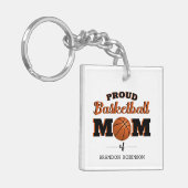Gepersonaliseerde Proud Basketball Mam Sleutelhanger (Voorkant Links)