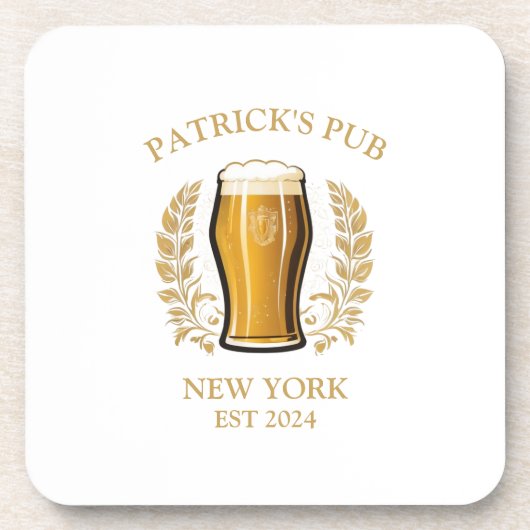 Gepersonaliseerde Pub Sign Bierglas met aangepaste Bier Onderzetter (Voorkant)