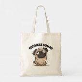 Gepersonaliseerde Pug Canvas tas – Wrinkle Squad F (Achterkant)