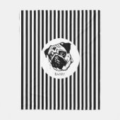 Gepersonaliseerde Pug Dog Stijlvolle Trendy Custom Fleece Deken (Voorkant)