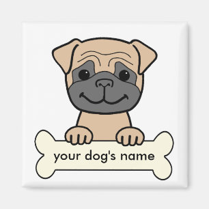 Gepersonaliseerde Pug Magneet