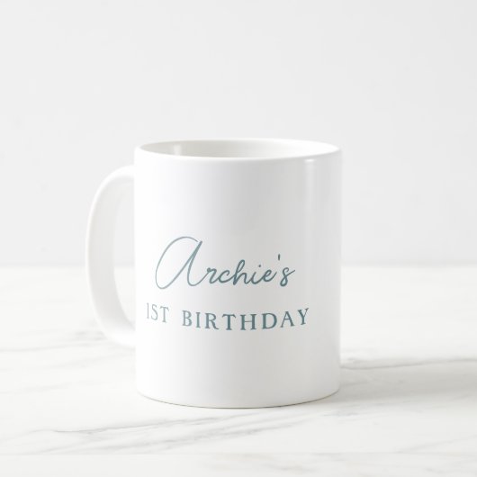 Gepersonaliseerde Pug Verjaardag Cake Coffee Mok (Voorkant links)