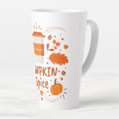 Gepersonaliseerde Pumpkin Spice koffie, herfstblad Latte Mok (Rechterhoek)