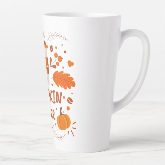 Gepersonaliseerde Pumpkin Spice koffie, herfstblad Latte Mok (Rechts)