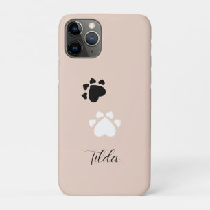 Gepersonaliseerde puppy hart poten iPhone 11 pro hoesje