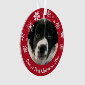 Gepersonaliseerde Puppy's Eerste Kerstmis Ornament (voorkant)