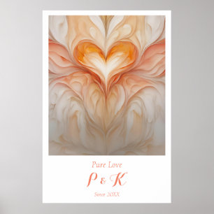 Gepersonaliseerde "Pure Love" Monogram voor echtpa Poster