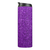 Gepersonaliseerde Purple Glitter Aangepaste naam Thermosbeker (Geroteerd rechts)