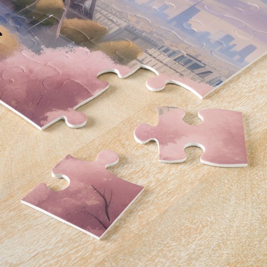 Gepersonaliseerde puzzel van de Eiffeltoren Legpuzzel (Zijkant)