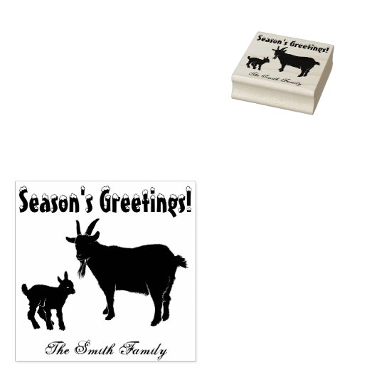 Gepersonaliseerde Pygmy Goat met Kind Boerderij Ke Rubberstempel (Gestempeld)