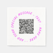 Gepersonaliseerde QR-code Aangepaste tekst servett Servet (Voorkant)