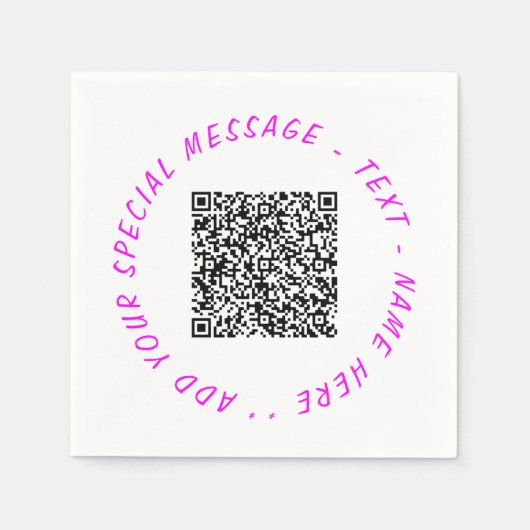 Gepersonaliseerde QR-code Aangepaste tekst servett Servet (Voorkant)