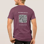 Gepersonaliseerde QR-code Aangepaste tekst Zakelij Tri-Blend Shirt (Achterkant)