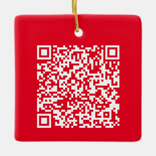 Gepersonaliseerde QR-code aangepaste URL Keramisch Ornament (Voorkant)