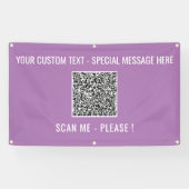 Gepersonaliseerde QR Code Banner Aangepaste tekst  (Horizontaal)