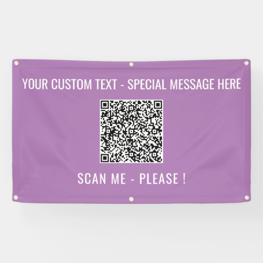 Gepersonaliseerde QR Code Banner Aangepaste tekst  (Horizontaal)