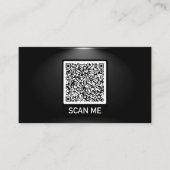 Gepersonaliseerde QR-code Black Business Card Temp Visitekaartje (Voorkant)