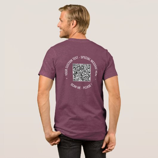 Gepersonaliseerde QR-code en aangepaste tekst op u Tri-Blend Shirt (Voorkant)