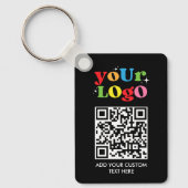 Gepersonaliseerde QR-code en logo Sleutelhanger (Voorkant)