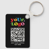 Gepersonaliseerde QR-code en logo Sleutelhanger (Achterkant)