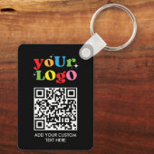 Gepersonaliseerde QR-code en logo Sleutelhanger (Achterkant)