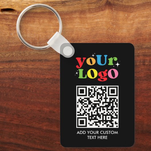 Gepersonaliseerde QR-code en logo Sleutelhanger (Voorkant)
