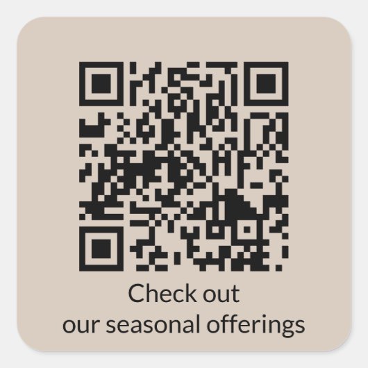 Gepersonaliseerde QR-code Genereer URL Square Stic Vierkante Sticker (Voorkant)