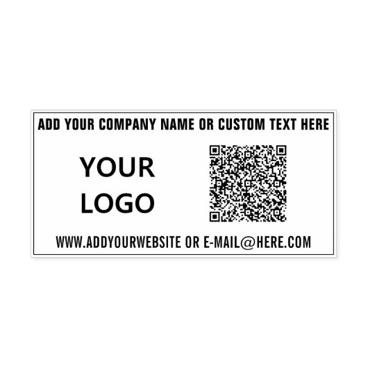 Gepersonaliseerde QR Code Info Logo Tekst Rubber S Rubberstempel (Afrduk)