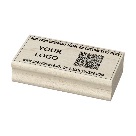 Gepersonaliseerde QR Code Info Logo Tekst Rubber S Rubberstempel (Stempel)