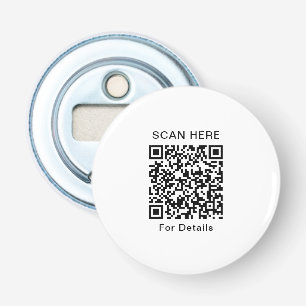 Gepersonaliseerde QR-code knop flesopener Button Flesopener