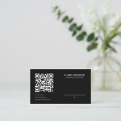 Gepersonaliseerde QR Code Moderne Witte Aangepaste Visitekaartje (Staand voorkant)