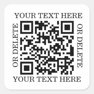 Gepersonaliseerde QR-code om te scannen Vierkante Sticker