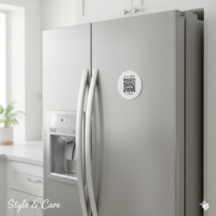 Gepersonaliseerde QR-code ronde magneet – valt op