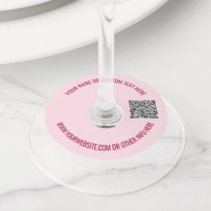 Gepersonaliseerde QR Code Tekst Wijnglas Label Sja