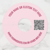 Gepersonaliseerde QR Code Tekst Wijnglas Label Sja (Voorkant)