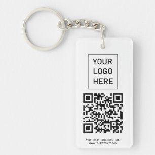 Gepersonaliseerde QR Code Visitekaartje Uw Logo wi Sleutelhanger