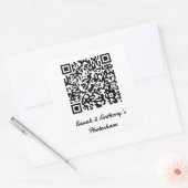 Gepersonaliseerde QR-code Wedding Photo Share Webs Vierkante Sticker (Envelop)