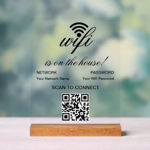 Gepersonaliseerde QR-code Wifi Internet Scan om te Acryl Bord