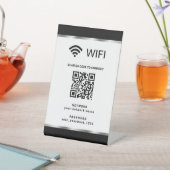 Gepersonaliseerde QR Code Wifi Netwerk en Wachtwoo Reclamebord Met Voetstuk (Insitu)