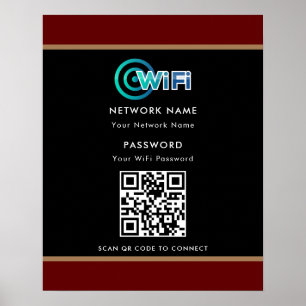 Gepersonaliseerde QR-code WiFi-netwerkwachtwoord z Poster