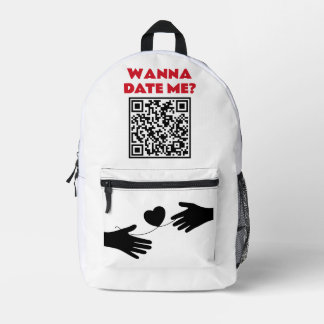 Gepersonaliseerde QR-code – Wil je met me daten/tr Bedrukte Rugzak