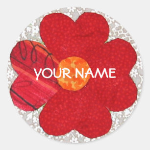 Gepersonaliseerde Quilt Sticker! Ronde Sticker