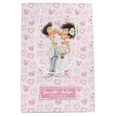 Gepersonaliseerde Quirky Bruid Bruidegom Gift Bag  Medium Cadeauzakje (Voorkant)