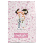 Gepersonaliseerde Quirky Bruid Bruidegom Gift Bag  Medium Cadeauzakje (Achterkant)