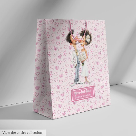 Gepersonaliseerde Quirky Bruid Bruidegom Gift Bag  Medium Cadeauzakje