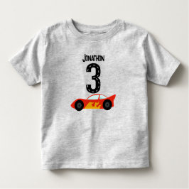 Gepersonaliseerde Racecar 3e Verjaardagsfeestje Kinder Shirts