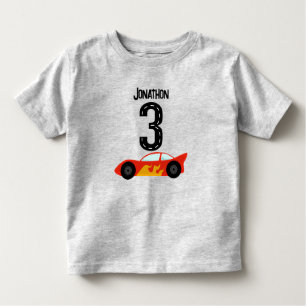 Gepersonaliseerde Racecar 3e Verjaardagsfeestje Kinder Shirts